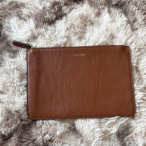 Calvin Klein Tan Leather Men's Clutch
